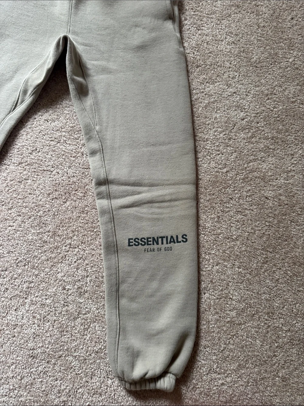 Fear of God Essentials Hoodie & Sweatpants Set Taupe Beige Logo Matching Set